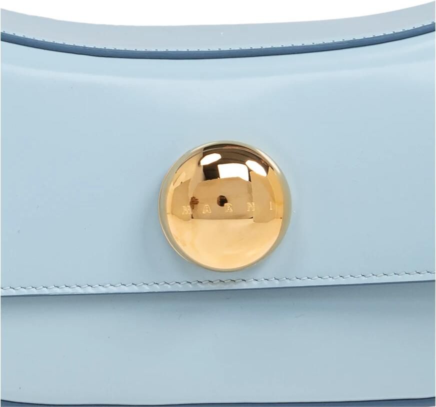 Marni Shoppers Small Hobo Shoulder Bag Leather Blue in blauw - Foto 2