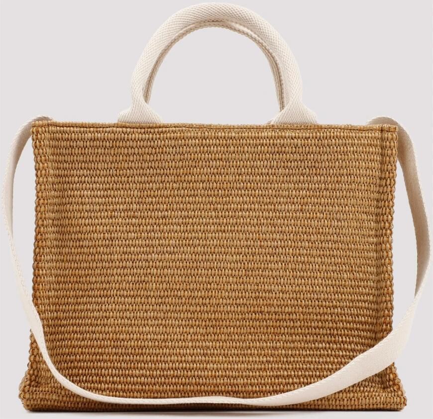 Marni Kleine tas van natuurkleurig raffia-effect stof Beige Dames - Foto 3