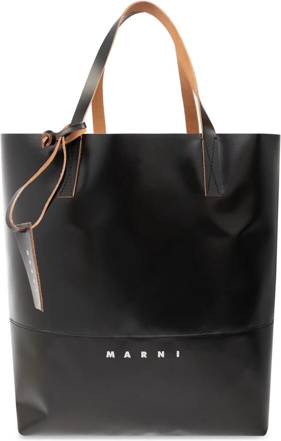 Marni Iconische Geometrische Schoudertas met Dubbele Handvatten Black Heren - Foto 3