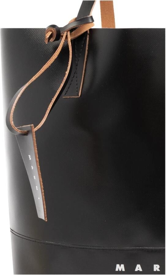 Marni Iconische Geometrische Schoudertas met Dubbele Handvatten Black Heren - Foto 6
