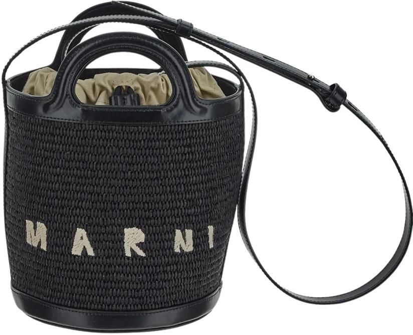 Marni Tropicalia Emmer Tas van Zwart Leer Black Dames - Foto 5