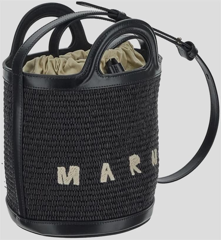 Marni Tropicalia Emmer Tas van Zwart Leer Black Dames - Foto 2