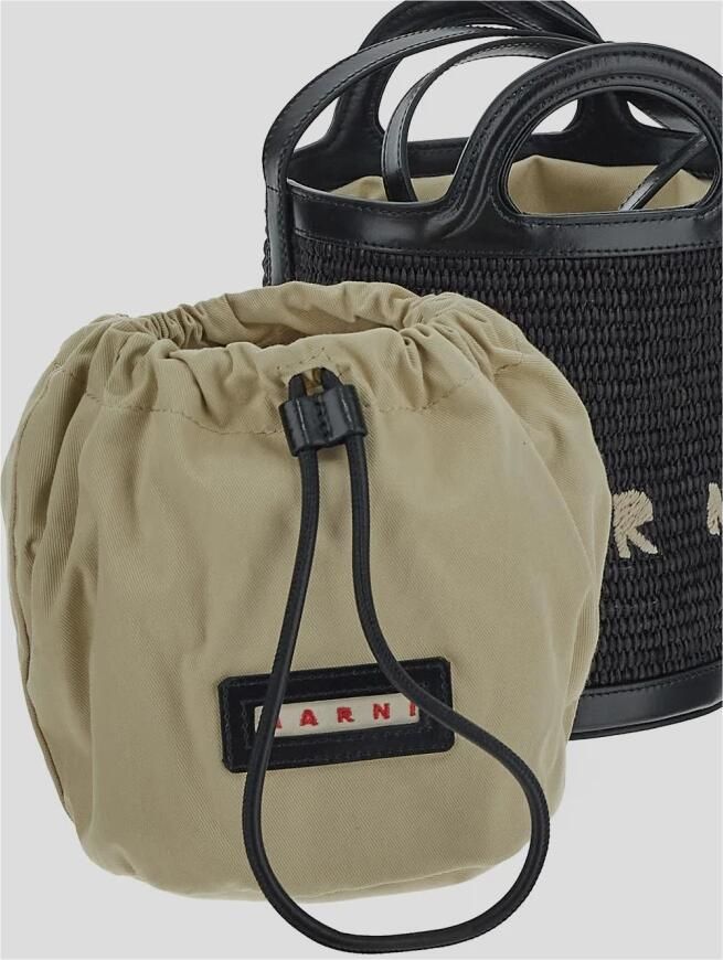 Marni Tropicalia Emmer Tas van Zwart Leer Black Dames - Foto 3