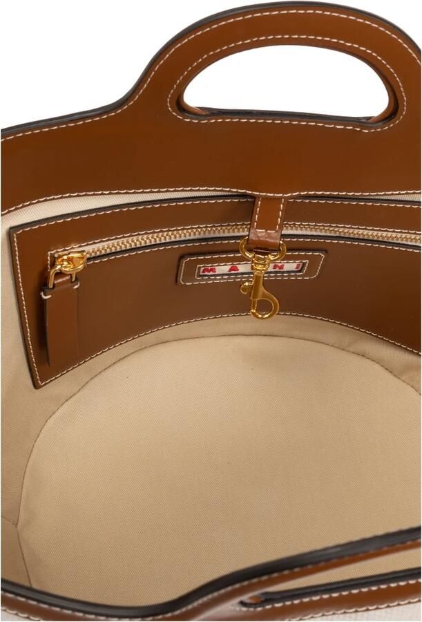 Marni Crossbody bags Kleine Tasche Tropicalia mit Schriftzug in beige - Foto 4