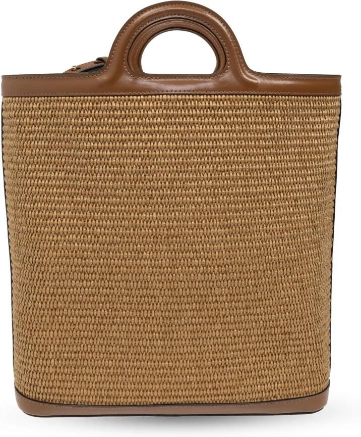 Marni Raffia Crossbody Tas met Frontlogo Brown Dames - Foto 2