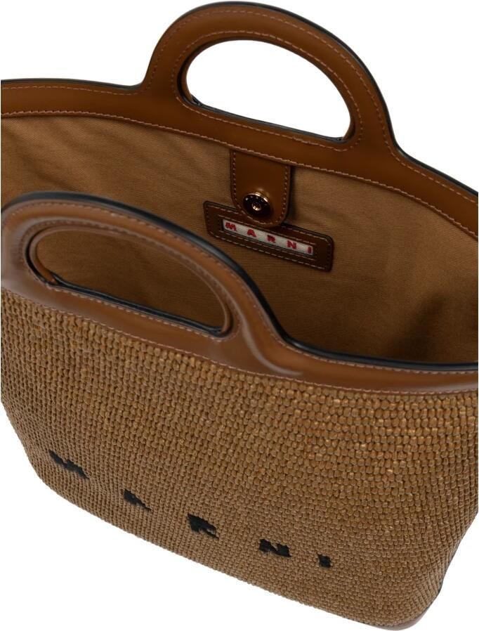 Marni Raffia Crossbody Tas met Frontlogo Brown Dames - Foto 3