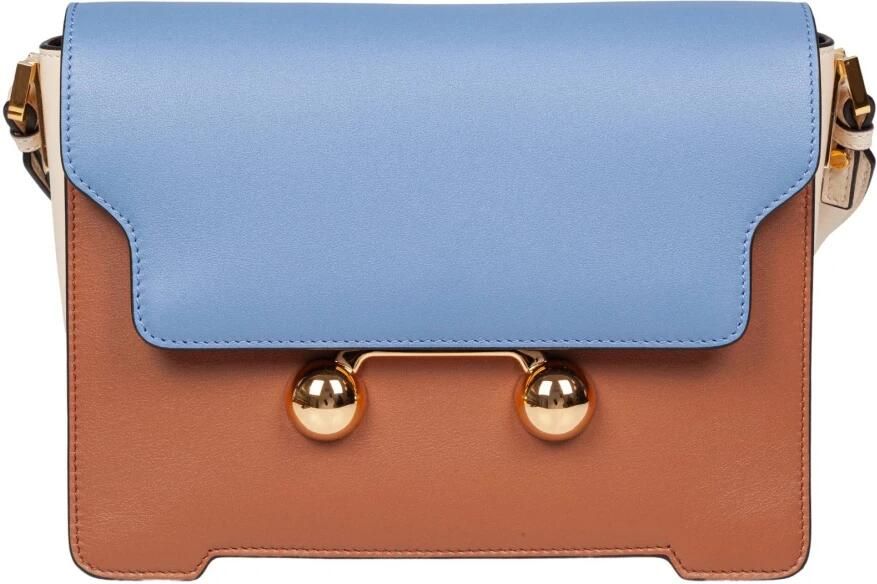 Marni Trunkaroo Leren Schoudertas Lichtblauw Multicolor Dames