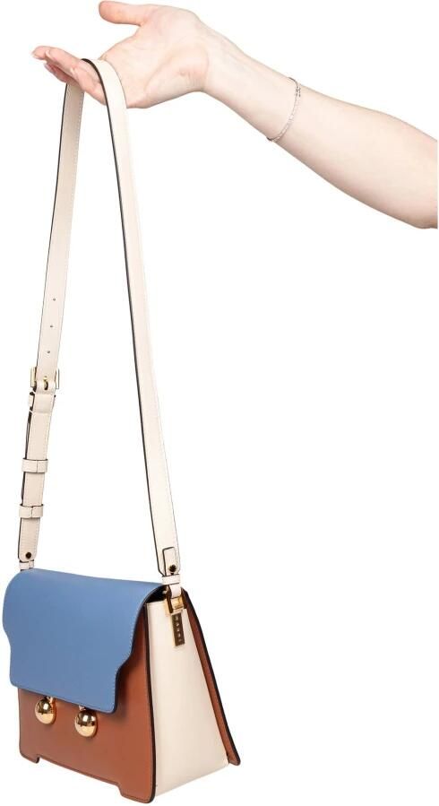 Marni Trunkaroo Leren Schoudertas Lichtblauw Multicolor Dames - Foto 4