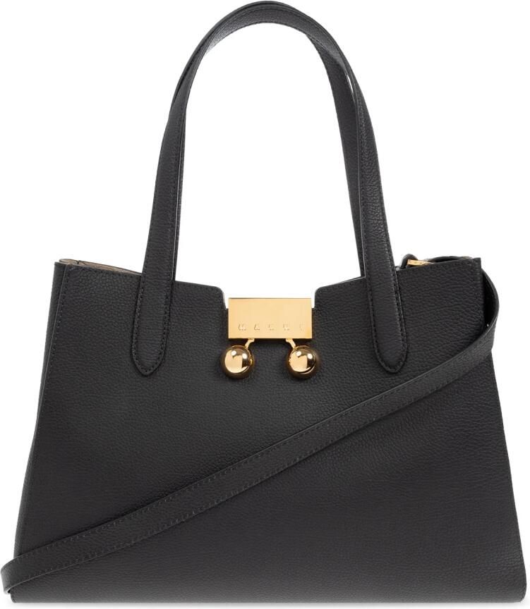 Marni Shoppers & Totes Black Handbag With Gold-Tone Clasp in zwart - Foto 2