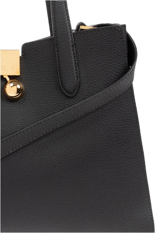 Marni Shoppers & Totes Black Handbag With Gold-Tone Clasp in zwart - Foto 7