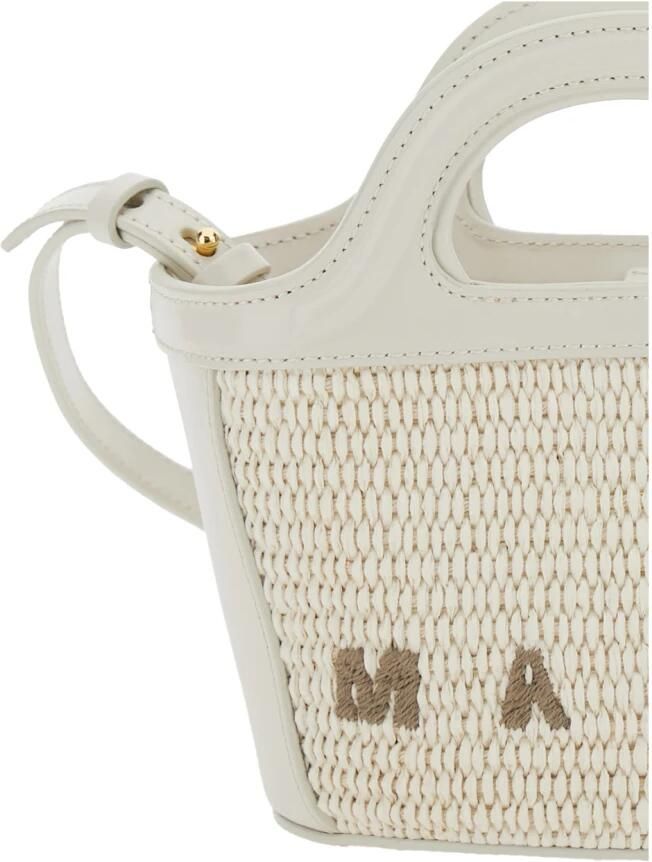 Marni Witte Katoenen Micro Portemonnee Tropicalia Beige Dames - Foto 3