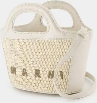 Marni Witte Katoenen Micro Portemonnee Tropicalia Beige Dames - Foto 7