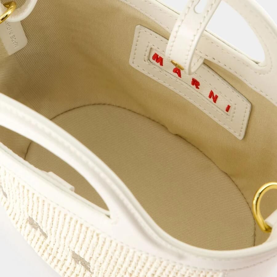 Marni Witte Katoenen Micro Portemonnee Tropicalia Beige Dames - Foto 2
