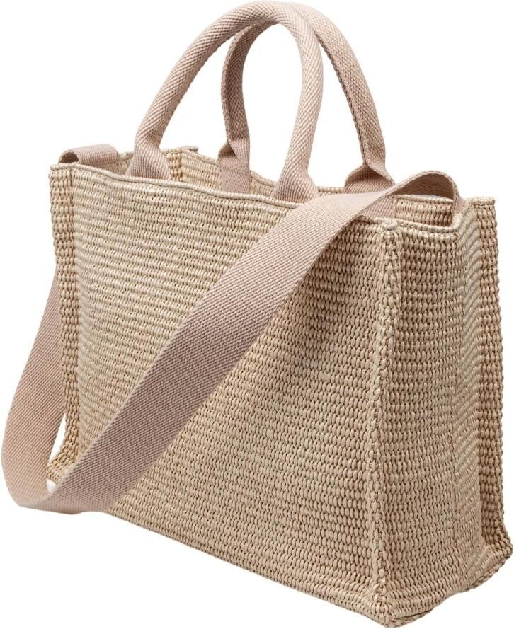 Marni Witte Natuurlijke Raffia-Effect Stoffen Handtas White Dames - Foto 5