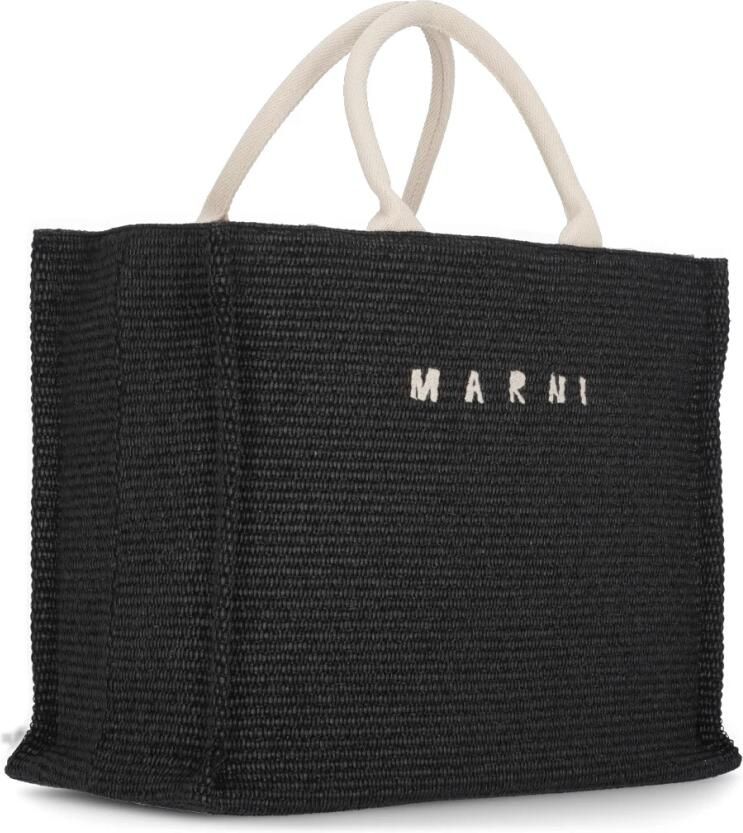 Marni Shoppers & Totes Cotton Shopping Tote With Contrasting Handles And in zwart - Foto 3