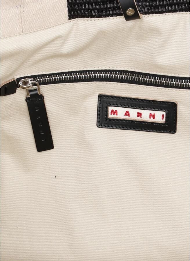 Marni Shoppers & Totes Cotton Shopping Tote With Contrasting Handles And in zwart - Foto 4