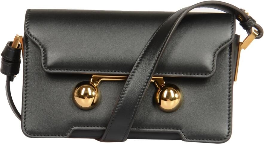 Marni Mini Schoudertas met Gouden Hardware Black Dames