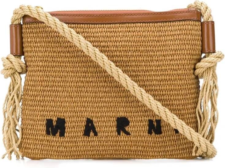 Marni Marcel zomer tas met touw schouder streep Beige Dames
