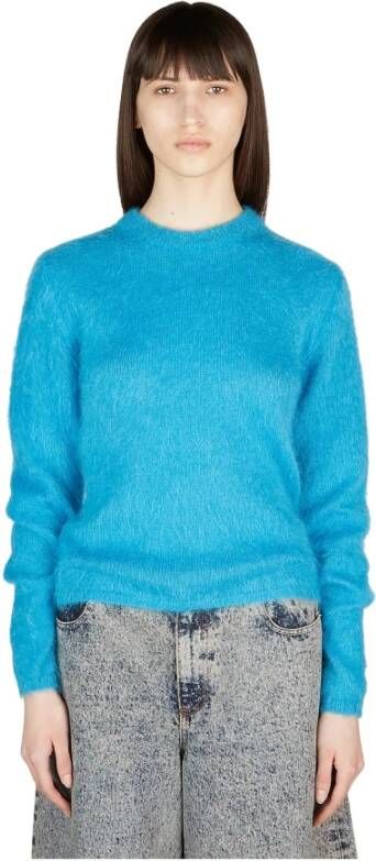 Marni Mohair Blend Crewneck Sweater Blauw Dames