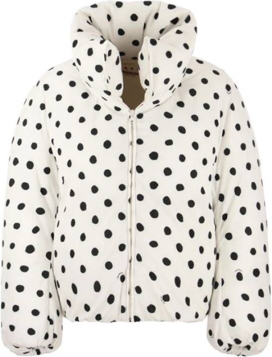 Marni Oversized donsjack met polka dots White Dames