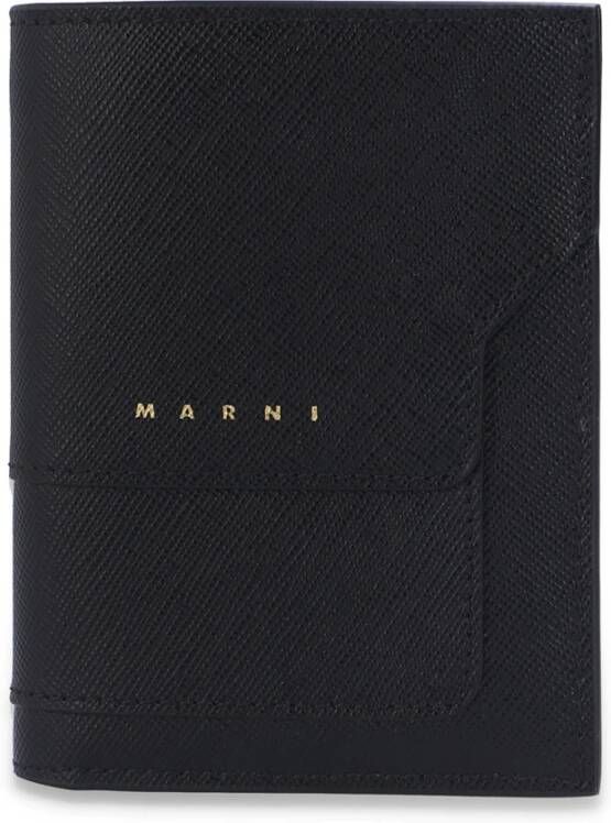 Marni Saffiano lederen bi-fold portemonnee Black Dames