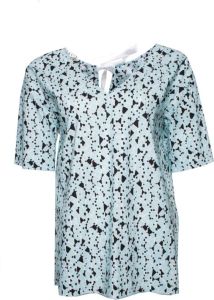 Marni Pre-owned Katoenen poplin blouse met open rug Blauw Dames