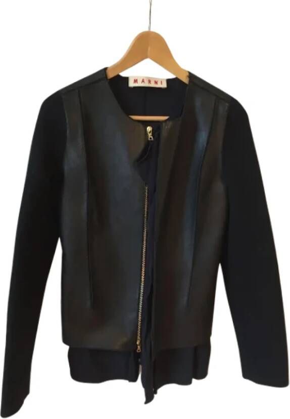 Marni Pre-owned Leather outerwear Zwart Dames