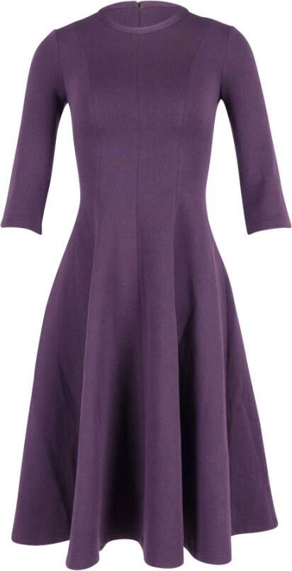 Marni Pre-owned Marni Paneled Fit-and-Flare Dress in Purple Wool Paars Dames