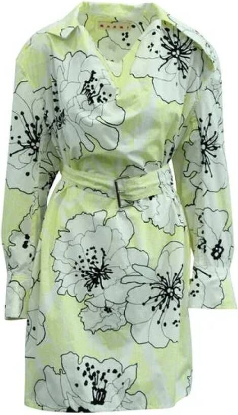 Marni Pre-owned Cotton dresses Geel Dames