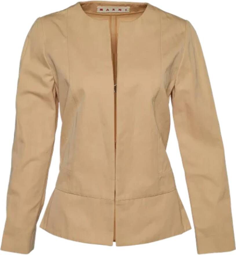 Marni Pre-owned Cotton outerwear Beige Dames