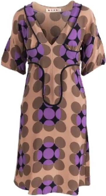 Marni Pre-owned Silk dresses Paars Dames