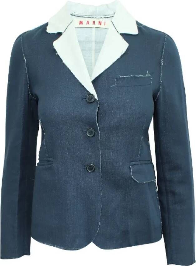 Marni Pre-owned Wool outerwear Blauw Dames