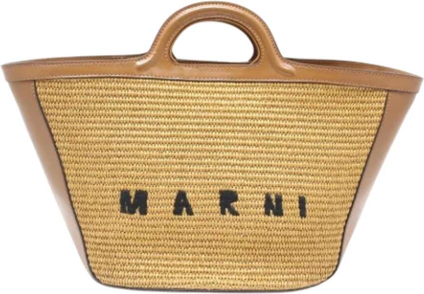Marni Pre-owned Raffia handbags Bruin Dames