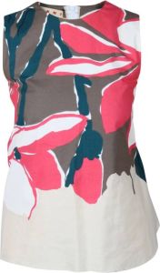 Marni Pre-owned Sleeveless Floral Abstract Print Top Roze Dames