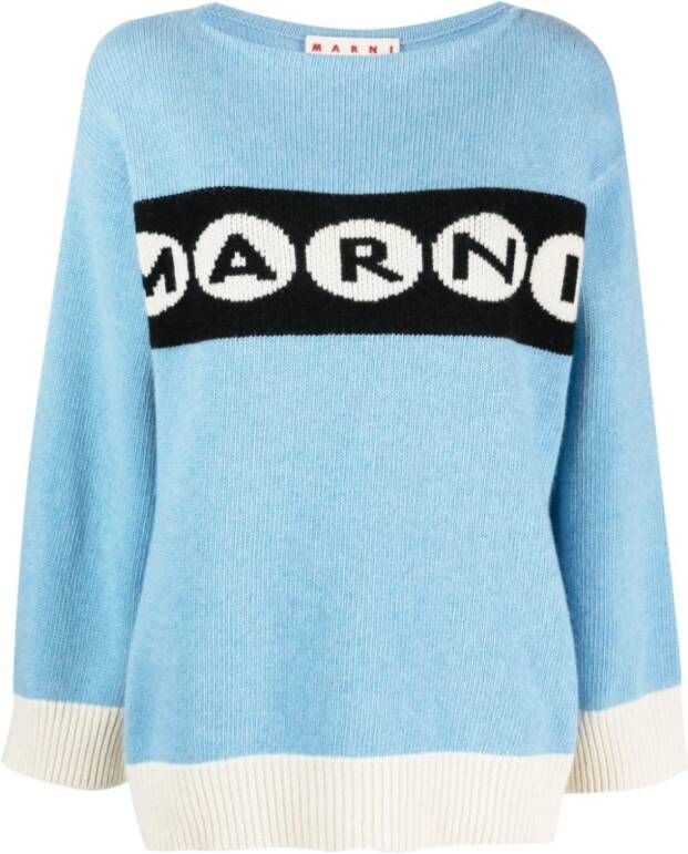 Marni Blauwe Sweaters voor Mannen Blue Dames