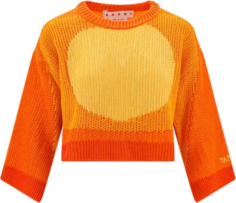 Marni Round-neck Knitwear Oranje Dames