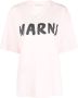 Marni Dames Roze Organisch Katoenen T-Shirt met Zwart Logo Pink Dames - Thumbnail 3