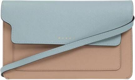 Marni Leren Bicolor Clutch Multicolor Dames