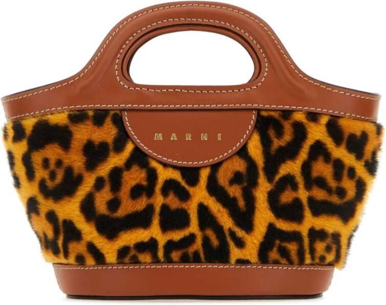 Marni Shearling en leren Micro Tropicalia handtas Meerkleurig Dames