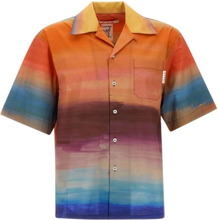 Marni Short Sleeve Shirts Meerkleurig Heren