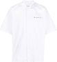 Marni poplin bowling shirt met verborgen logo White Heren - Thumbnail 1