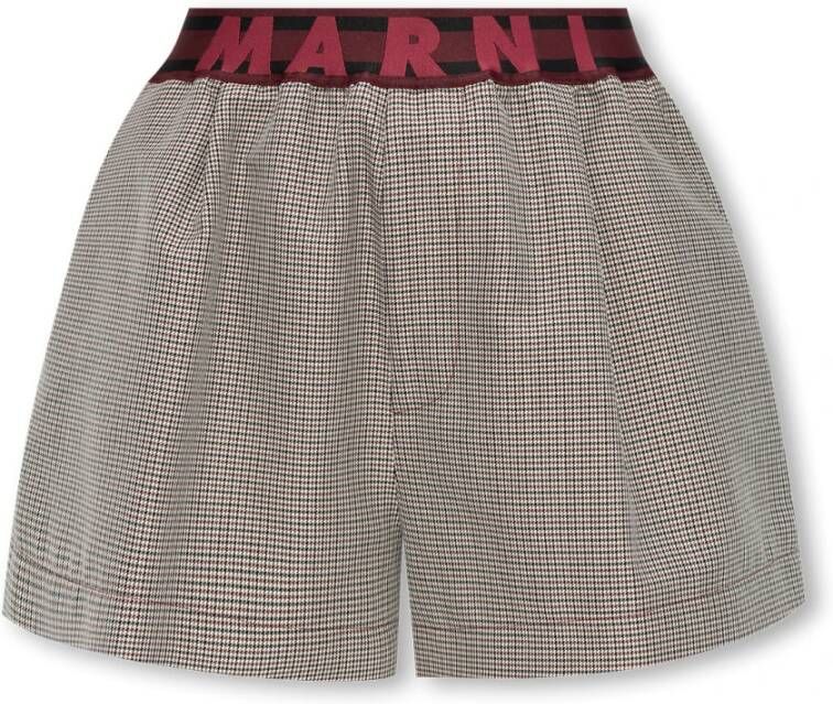 Marni Shorts met logo Grijs Dames