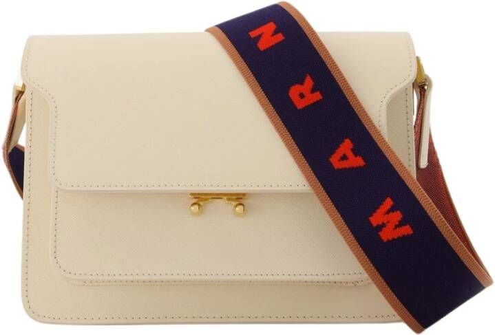 Marni Concertina shopper met logoband Beige