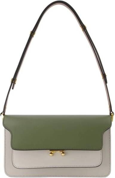 Marni Multi Leren Crossbody Tas met Verstelbare Band Green Dames