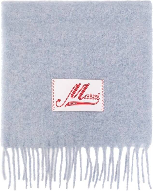 Marni Sjaal met logo patch Blauw Dames