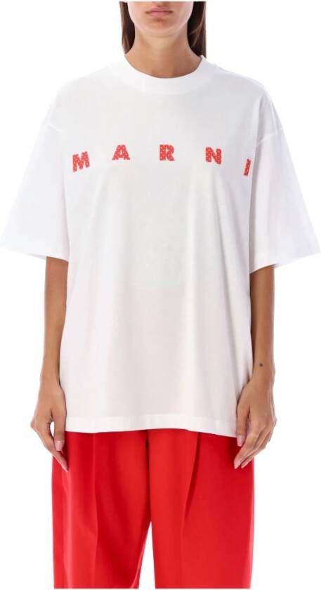 Marni Stijlvolle Lily White T-shirt met Oversize Pasvorm White Dames