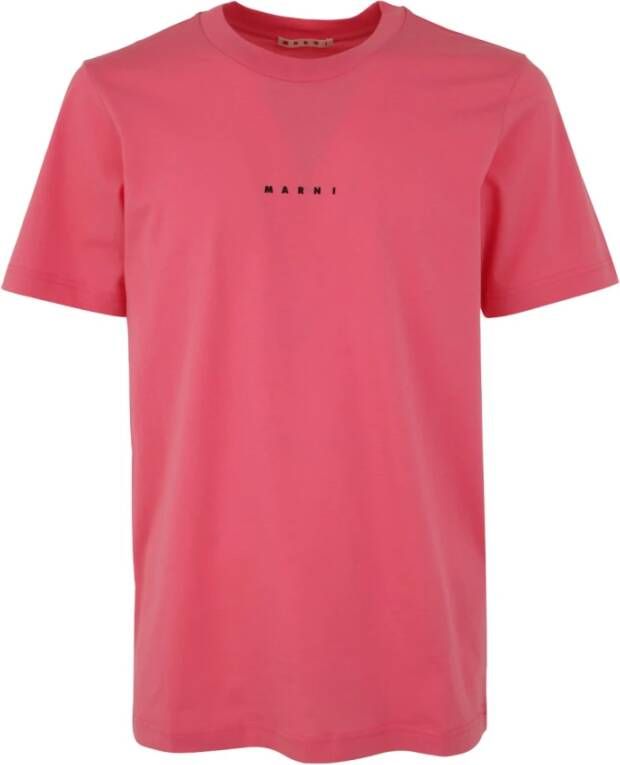 Marni Stijlvolle Pink Candy T-Shirt Roze Heren