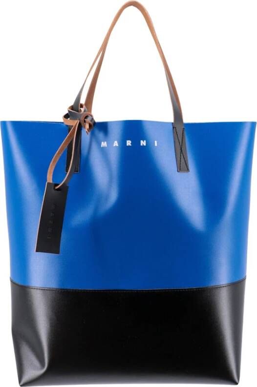 Marni Stijlvolle PVC Tote Tas voor Mannen Blauw Heren