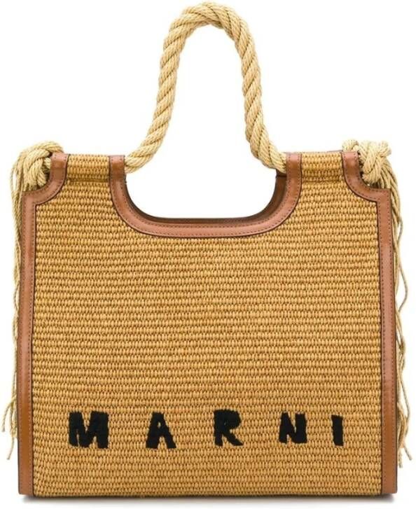 Marni Marcel zomer tas met touwhandvatten Brown Dames