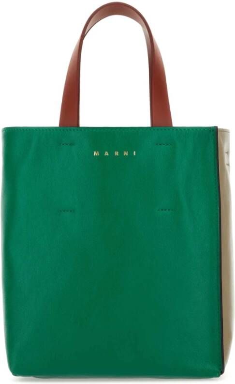 Marni Stijlvolle Twee-Tone Leren Handtas Meerkleurig Dames